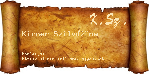 Kirner Szilvána névjegykártya